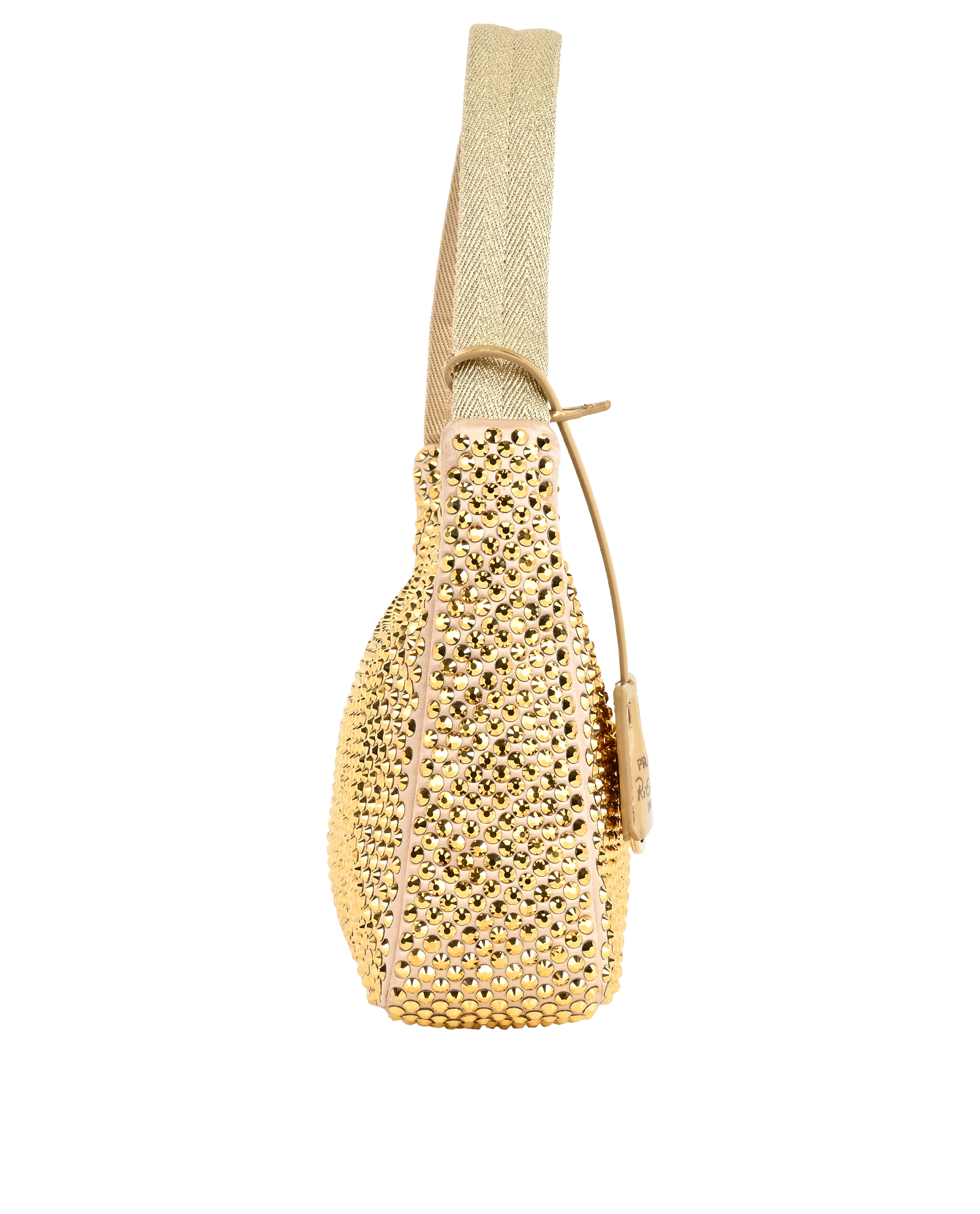 Small Re-Edition 2000, &pound;1,100, Handbags, Gold, Satin, Side view